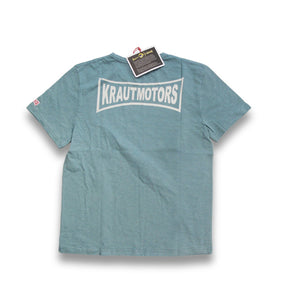 Krautmotors "Dreck Strip" T-Shirt Blau/Creme/Braun