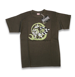T-Shirt mit Illustration eines bösen Kolbens