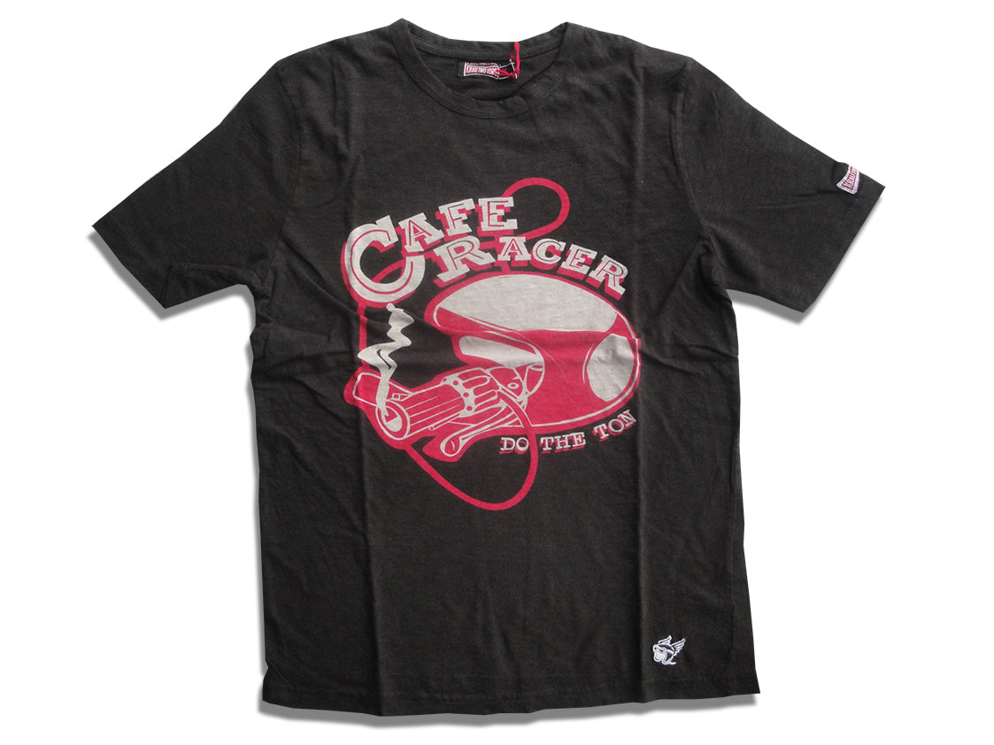 Cafe Racer T-Shirt Blau/Oliv/Creme/Braun