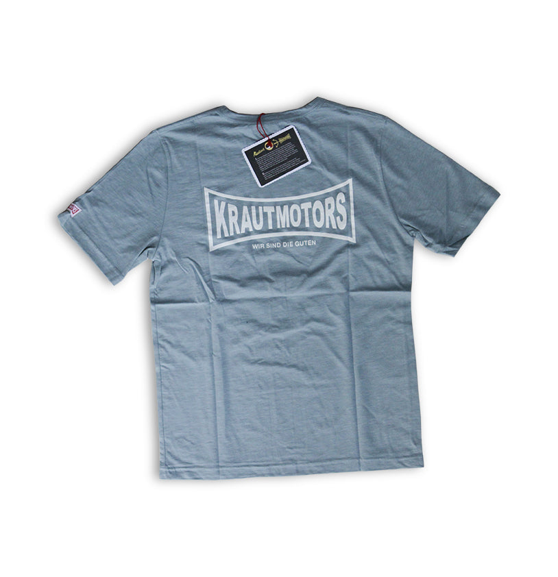 Cafe Racer T-Shirt Blau/Oliv/Creme/Braun