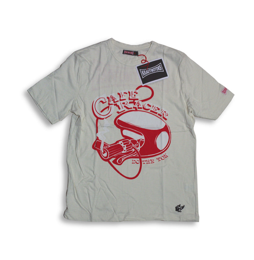 Cafe Racer T-Shirt Blau/Oliv/Creme/Braun