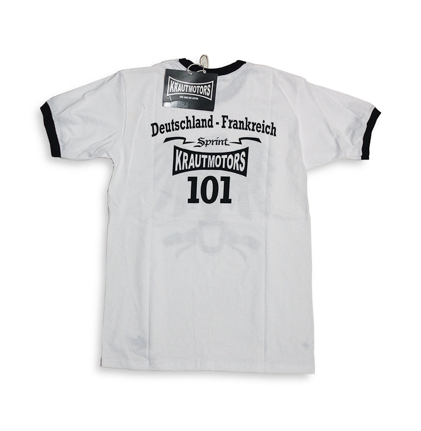 KRAUTMOTORS "Deutschland-Frankreich" T-Shirt Weiß/Schwarz