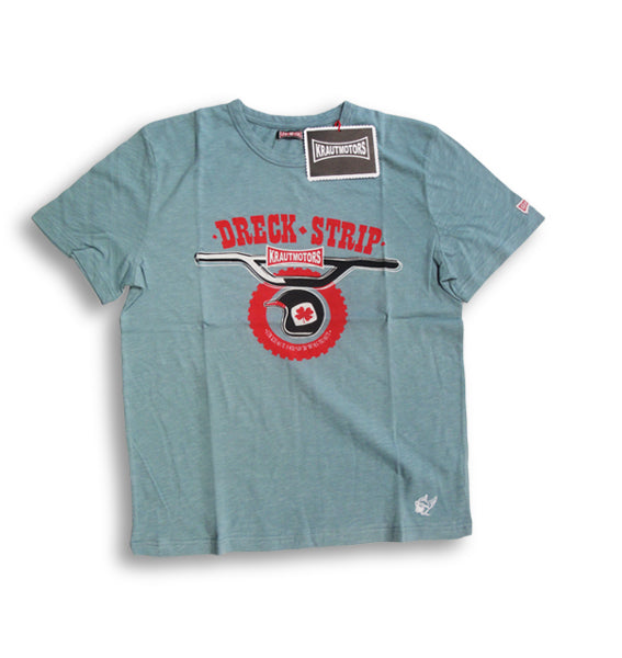 Krautmotors "Dreck Strip" T-Shirt Blau/Creme/Braun