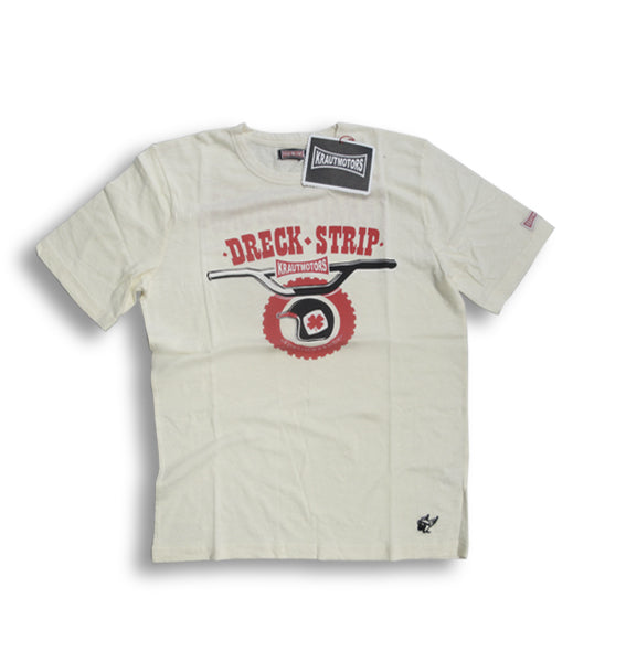 Krautmotors "Dreck Strip" T-Shirt Blau/Creme/Braun