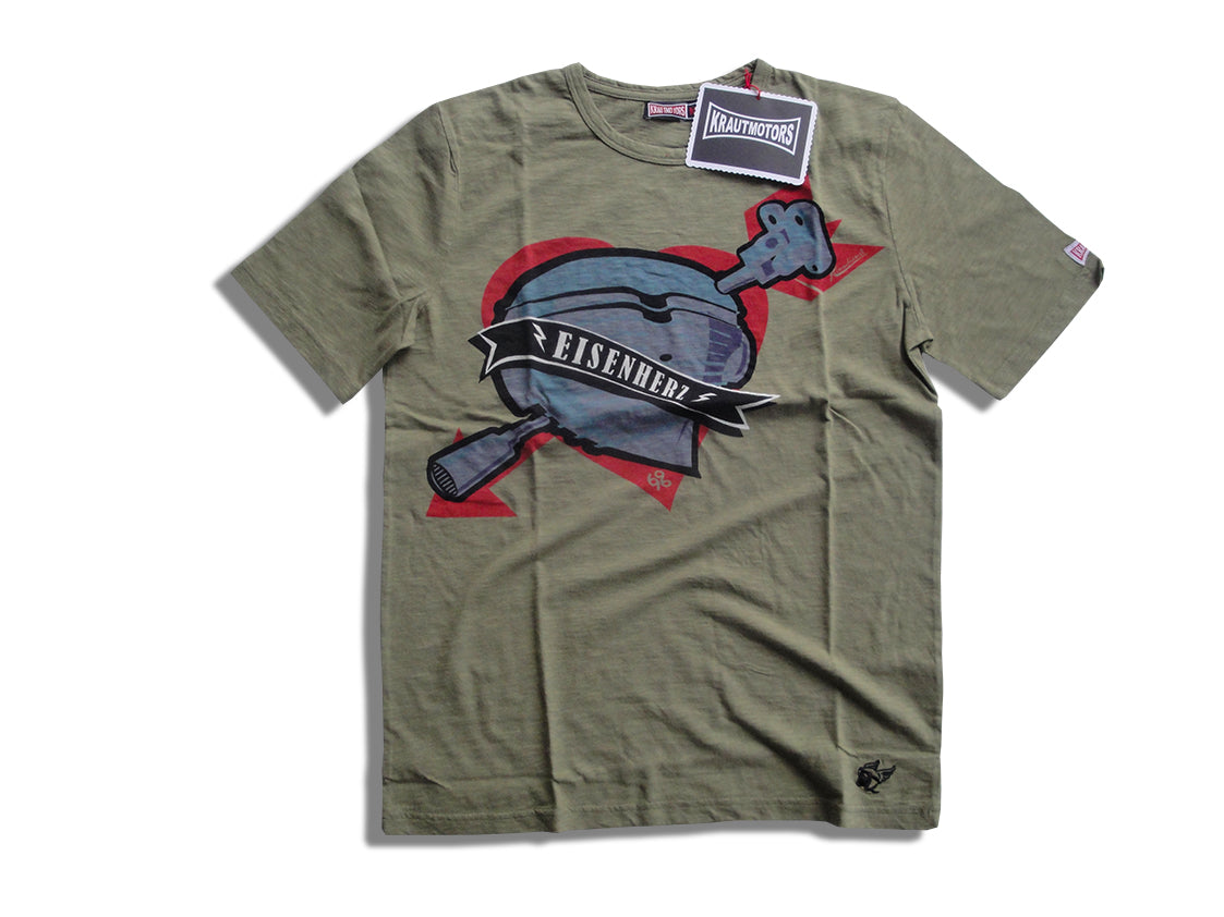 BMW  T-Shirt "Eisenherz" Oliv/Creme/Braun
