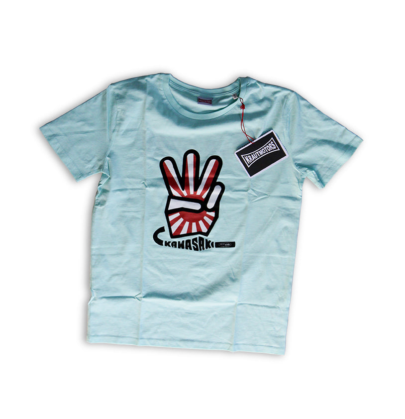 Kawasaki Zweitakt T-Shirt Creme/Türkis