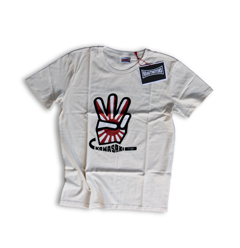 Kawasaki Zweitakt T-Shirt Creme/Türkis