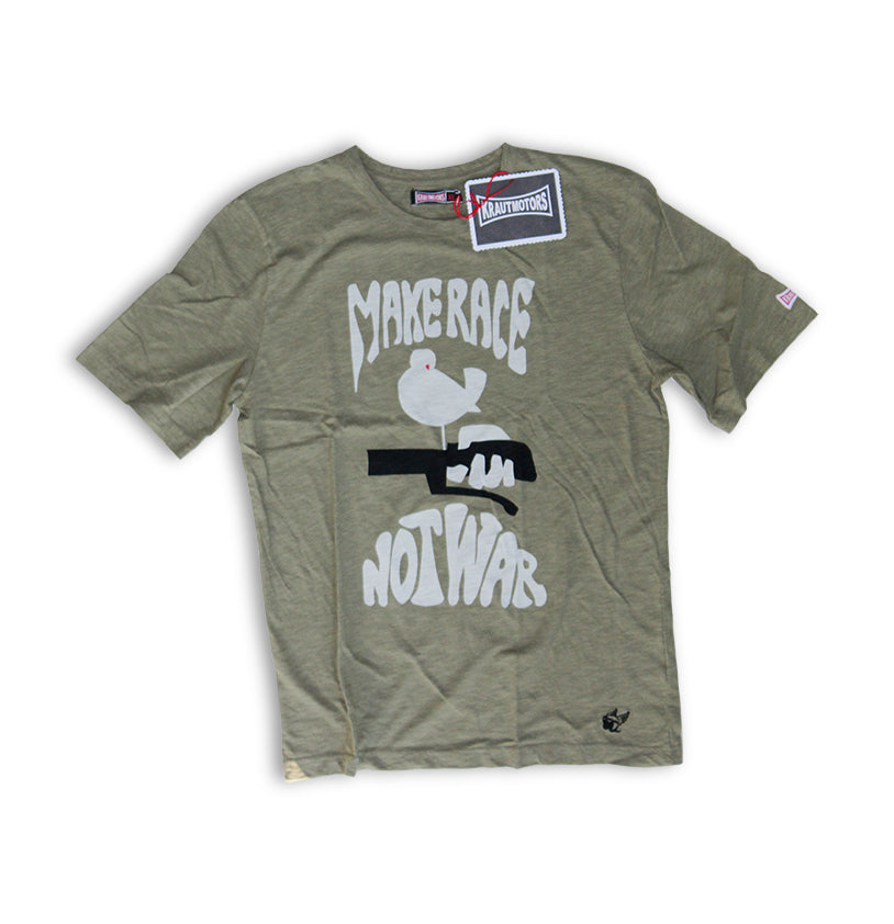 KRAUTMOTORS "MAKE RACE NOT WAR" T-Shirt Blau/Oliv
