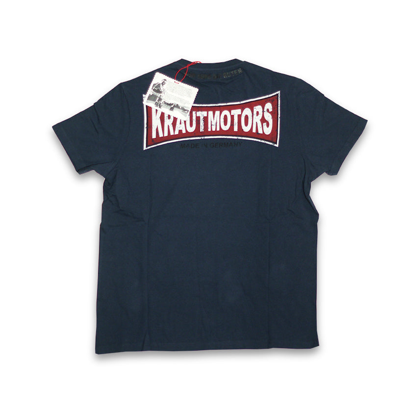 Krautmotors "Reifenspur" T-Shirt Blau/Schwarz
