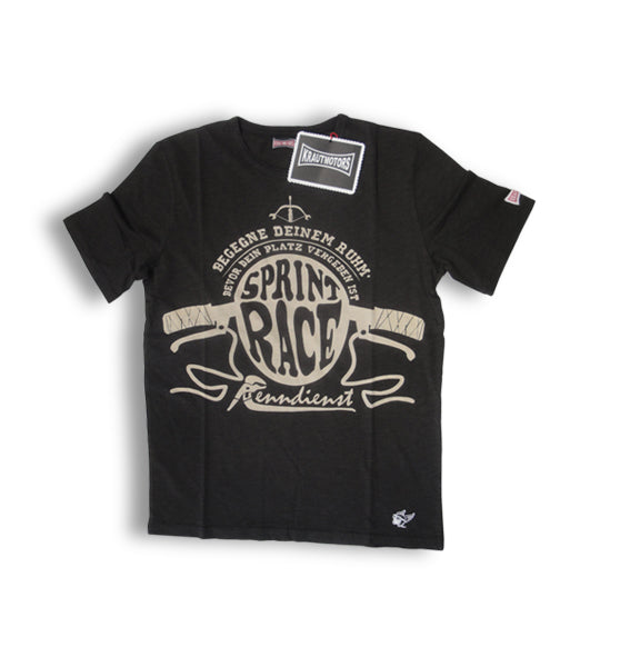 KRAUTMOTORS "Sprint Race" T-Shirt Blau/Oliv/Creme/Braun