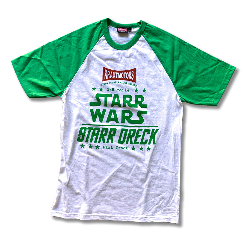 KRAUTMOTORS "StarrWars Raglan" T-Shirt Grün/Weiß