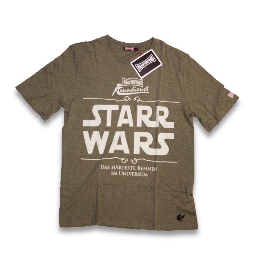 KRAUTMOTORS "StarrWars" T-Shirt Oliv/Beige/Braun