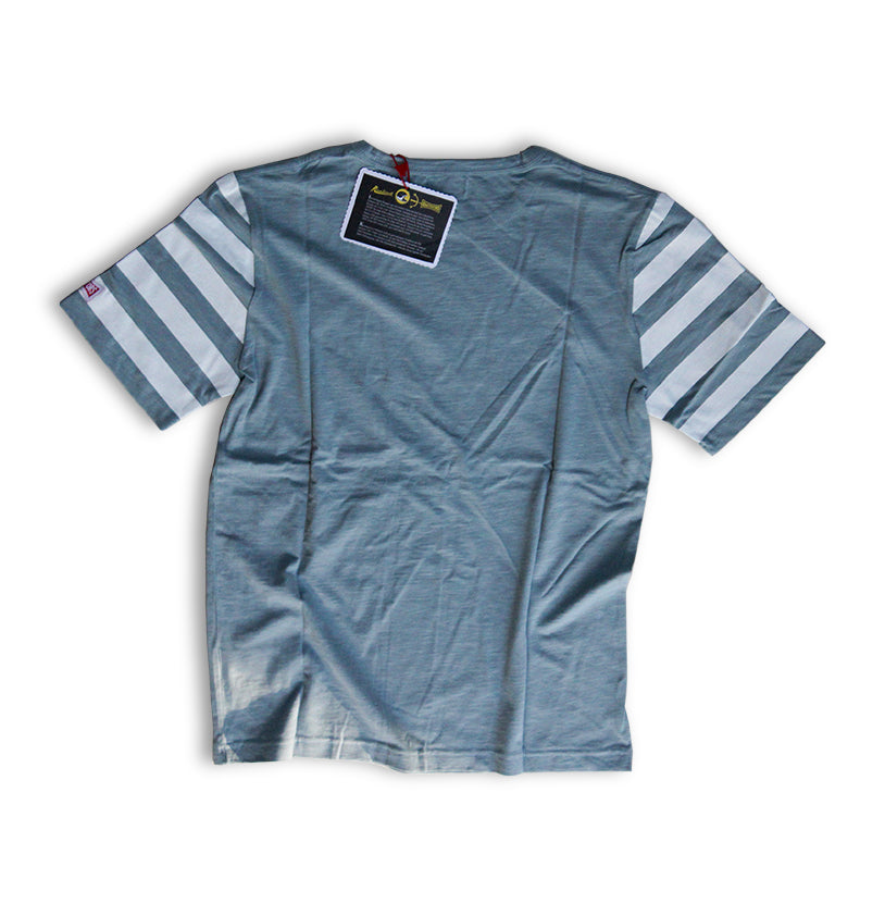 Krautmotors "Wir sind die Guten" Streifenarm T-Shirt Blau/Creme