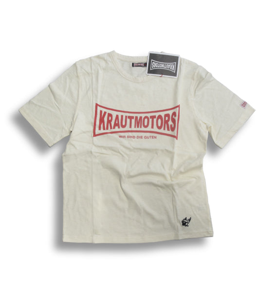 Krautmotors "Wir sind die Guten" T-Shirt Blau/Oliv/Creme/Braun